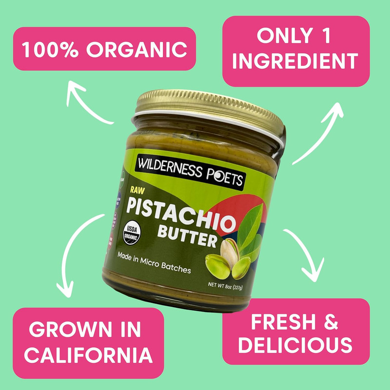 , Pistachio Butter - Organic, Raw, 100% Pistachio - Half Ga gallery