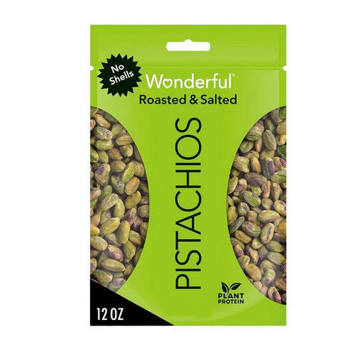 Wonderful Pistachios, Pistachios Roasted And Salted No Shells, 12 Oz(Case Of 12)
