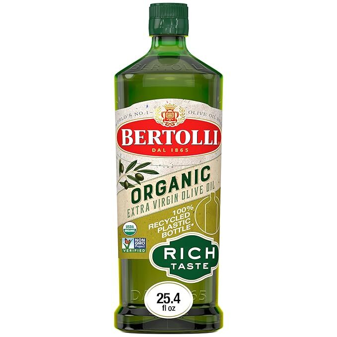 BERTOLLI Organic Extra Virgin OLIVE OIL 25.36 fl oz bottle (case pack of 6)