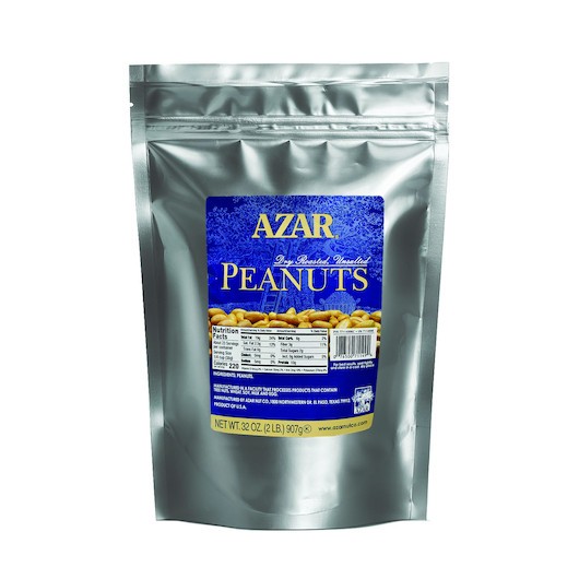 Azar Unsalted Dry Roast Peanut, 2 Pound Bag – 3 Bags Per Case
