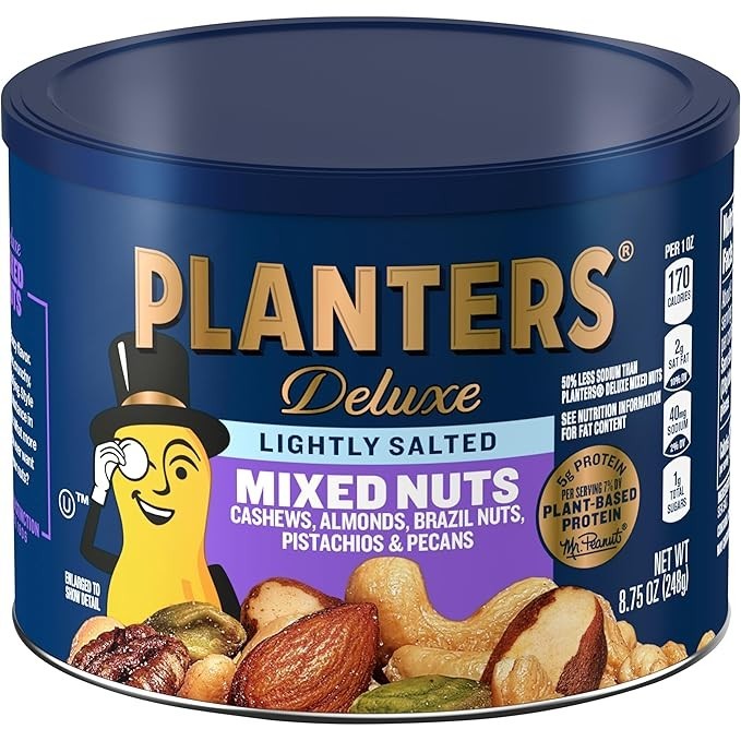 Mixed Nuts Lightly Salted 8.75 oz Canister Reduced Sodium Kosher Roasted Snack gallery