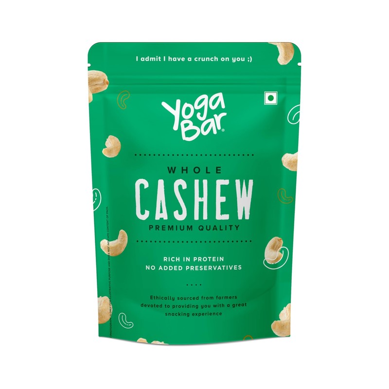YogaBar Premium Cashews 200g | Whole W320 Kaju | Natural Crunchy Nuts