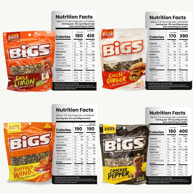 BIGS Sunflower Seeds Variety Pack 5.35oz - 10 Flavors - Caramel Popcorn 2oz gallery