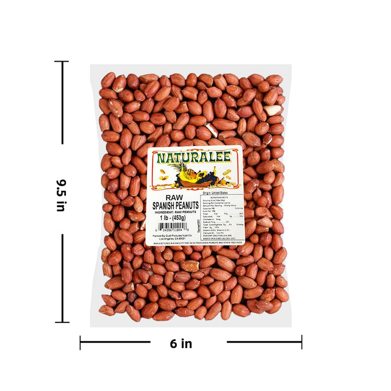 Naturalee Peanuts, Raw Whole Spanish Redskin 1 Lbs - Raw, Unsalted - Heart Healt gallery
