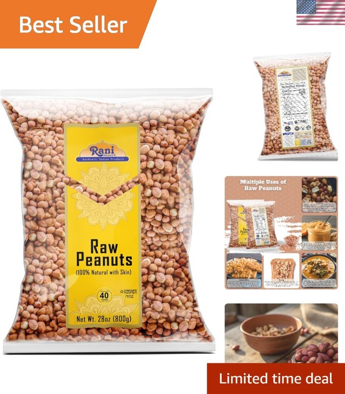 Rani Peanuts – 28oz Raw Whole Red-Skin Nuts – Healthy Source of Protein & Fiber