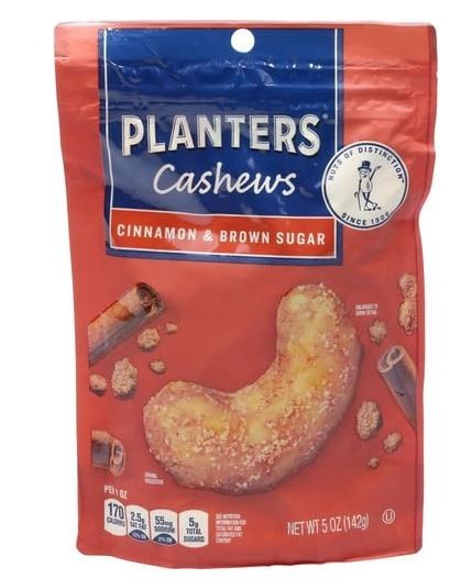 PLANTERS Cashews Cinnamon & Brown Sugar - Trail Mix Snack Pack 5 Oz Bag gallery