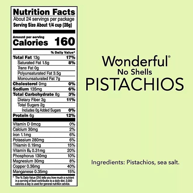 Wonderful Shelled Roasted Salted Pistachios Healthy Snack Nuts 24 oz Bag gallery
