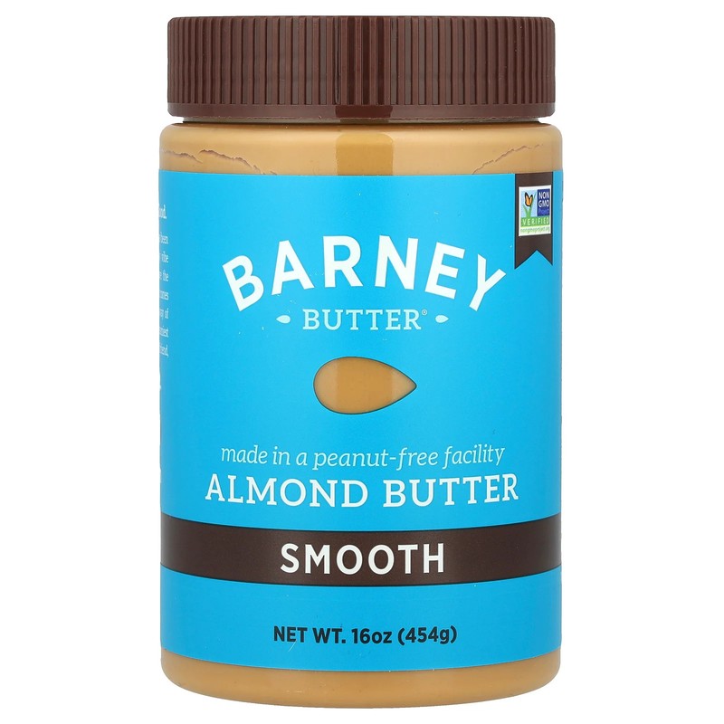 Barney Butter Almond Butter Smooth 16 oz 454 g Gluten-Free, Kosher, Peanut Free,