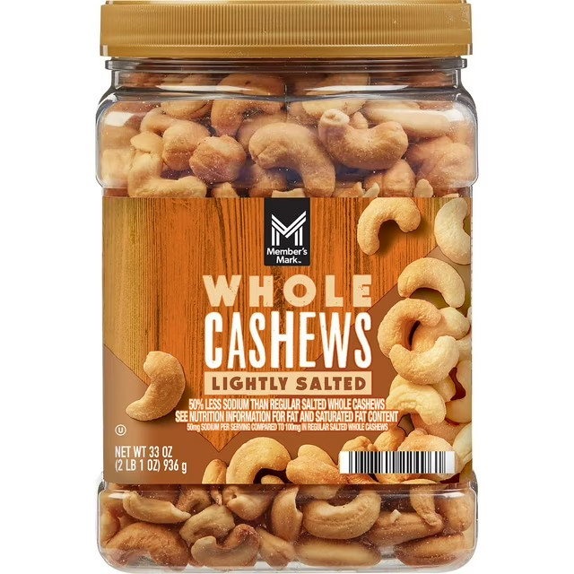 Member’s Mark Lightly Salted Whole Cashews – 33oz