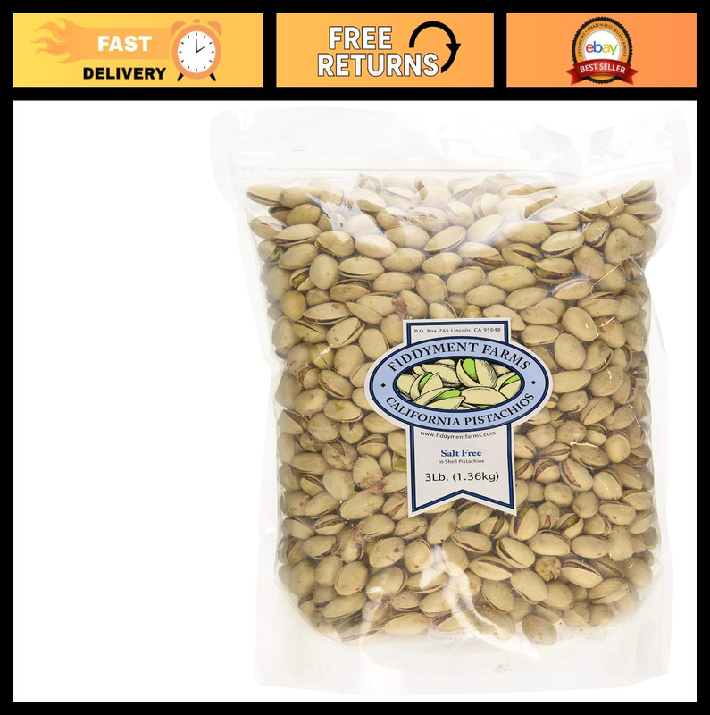 3lb Unsalted In-Shell Pistachios | Healthy Snack, Nutritious, Fresh & Crunchy