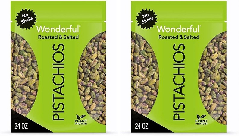 Wonderful Pistachios, No Shells, Roasted & Salted Nuts, 24 Ounce (Pack of 2)