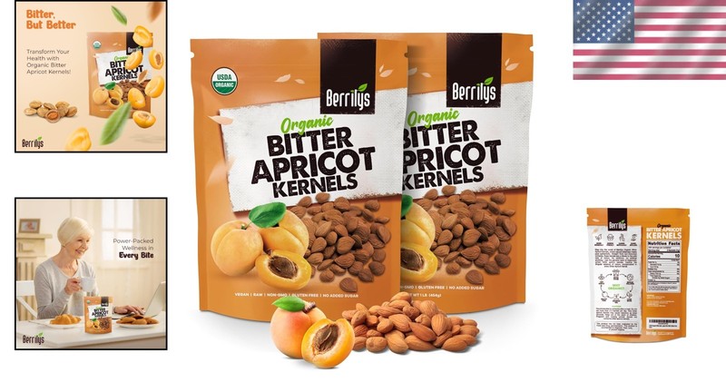 Natural Non-GMO Bitter Apricot Kernels - 16 Oz Box of Nutrient-Dense Goodness gallery