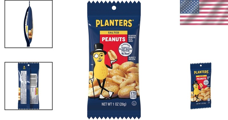 Salted Peanuts Snack Pack - 144 Single Serve 1 Oz Bags for On-The-Go gallery