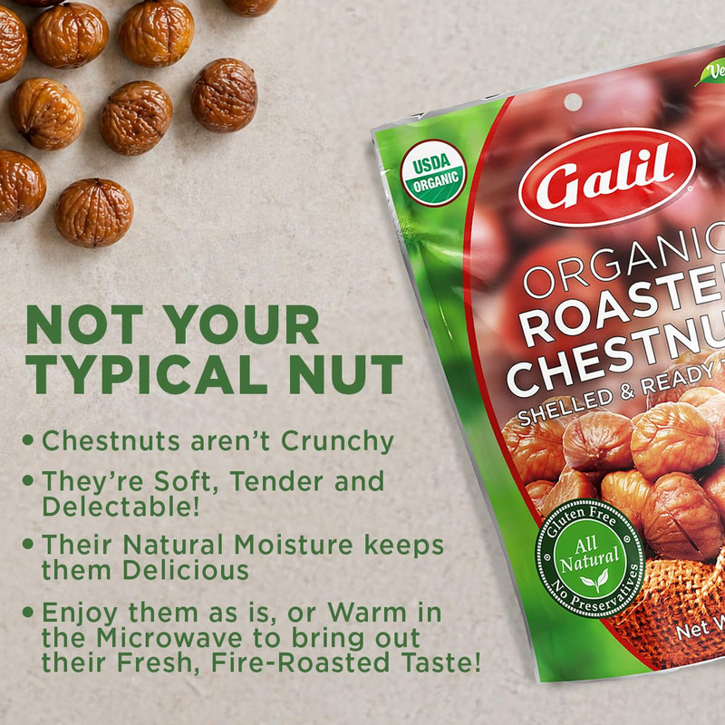 Organic Roasted Chestnuts Pack of 6 Shelled & Ready to Eat Chestnuts - Gluten Fr gallery