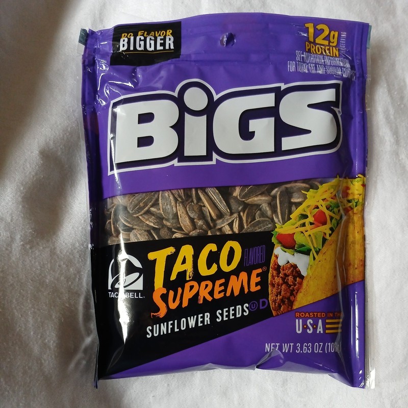 3.63 oz BIGS Sunflower Seeds Taco Bell Taco Supreme Flavor