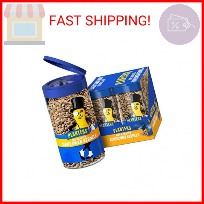 PLANTERS Pop & Pour Dry Roasted Sunflower Seeds to Eat, Road Trip Snack, Plant-B