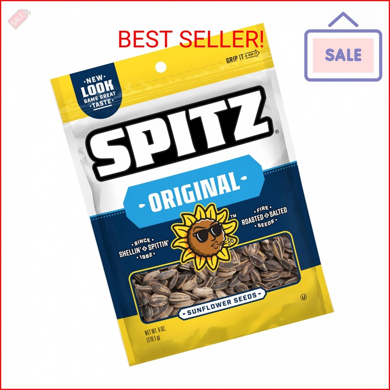 Spitz Sunflower Seeds, Salted, 6 Ounce (Pack of 9)