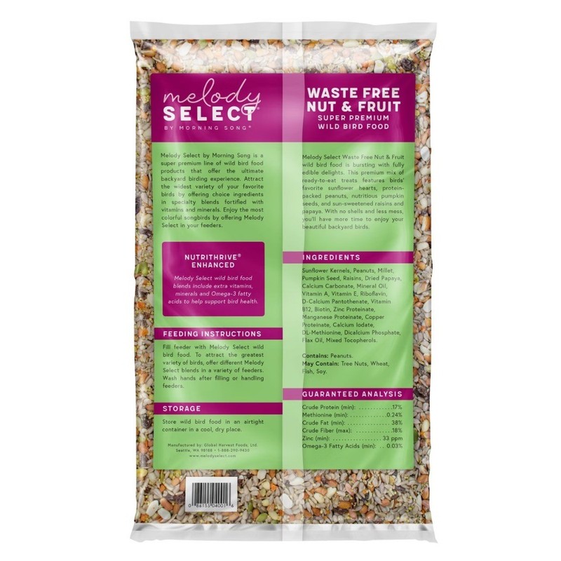 5lb Waste Free Nut & Fruit Wild Bird Food: Shell-Free, Sunflower Hearts, Peanuts gallery