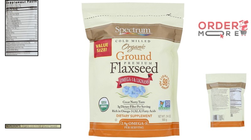 Nutritious Organic Ground Flaxseed 24 Oz - 3g Fiber, Heart Healthy ALA Source gallery