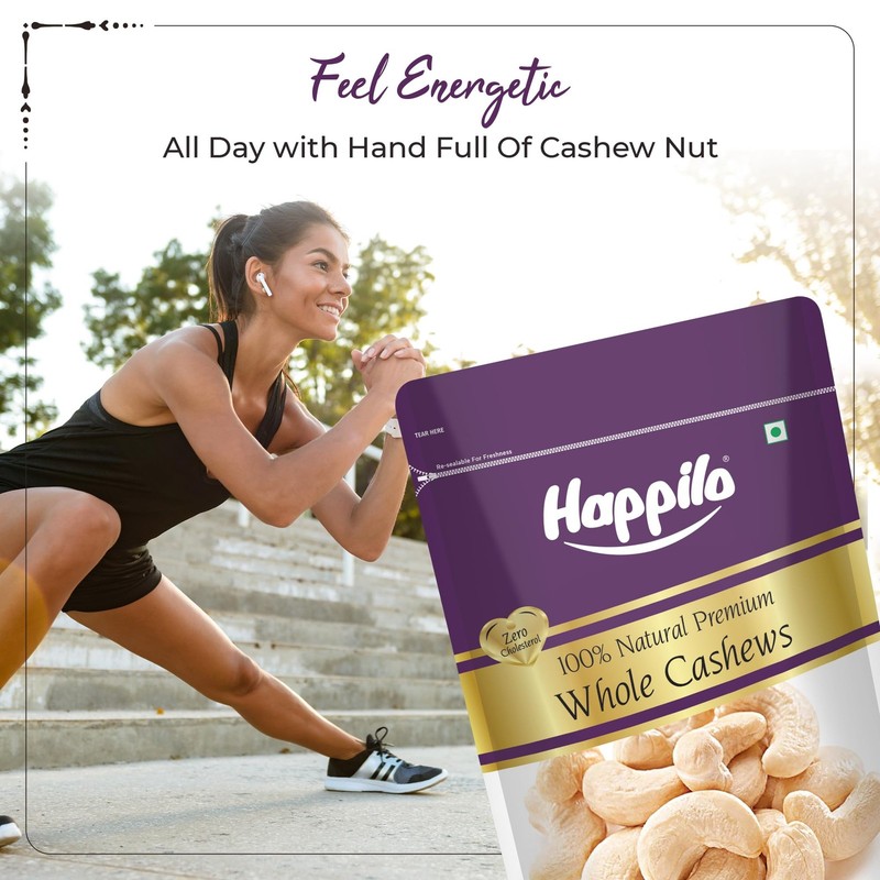 Happilo Whole Cashews 1Kg |Premium Unsalted Kaju Healthy Protein Rich Dry Fruits gallery
