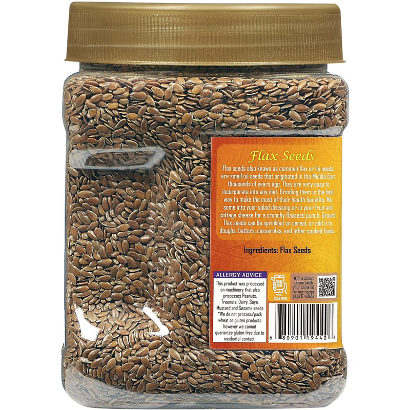 Rani Flax Seeds Whole Raw (Alsi, Linum usitatissimum) 20oz (1.25lbs) 567g PET gallery