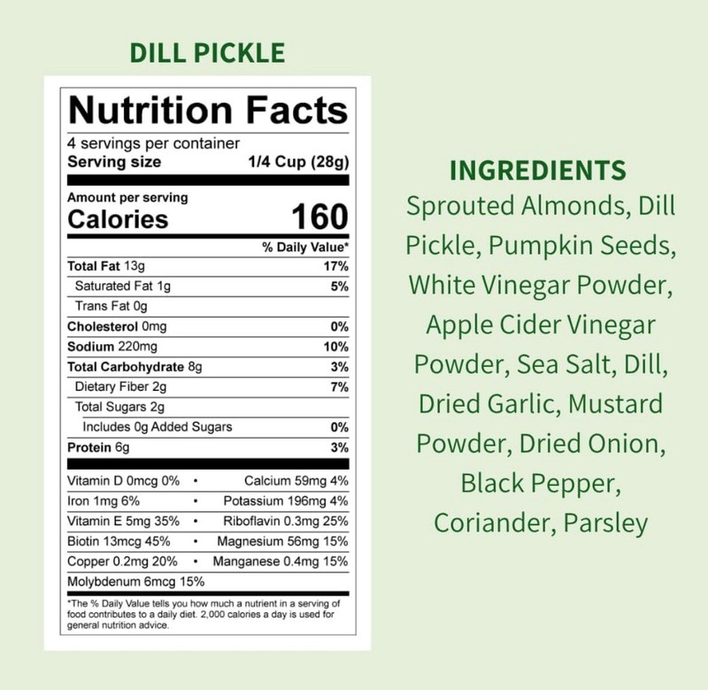 Daily Crunch Sprouted Almonds, Dill Pickle, 4 Ounce Bags, Pack of 2 gallery