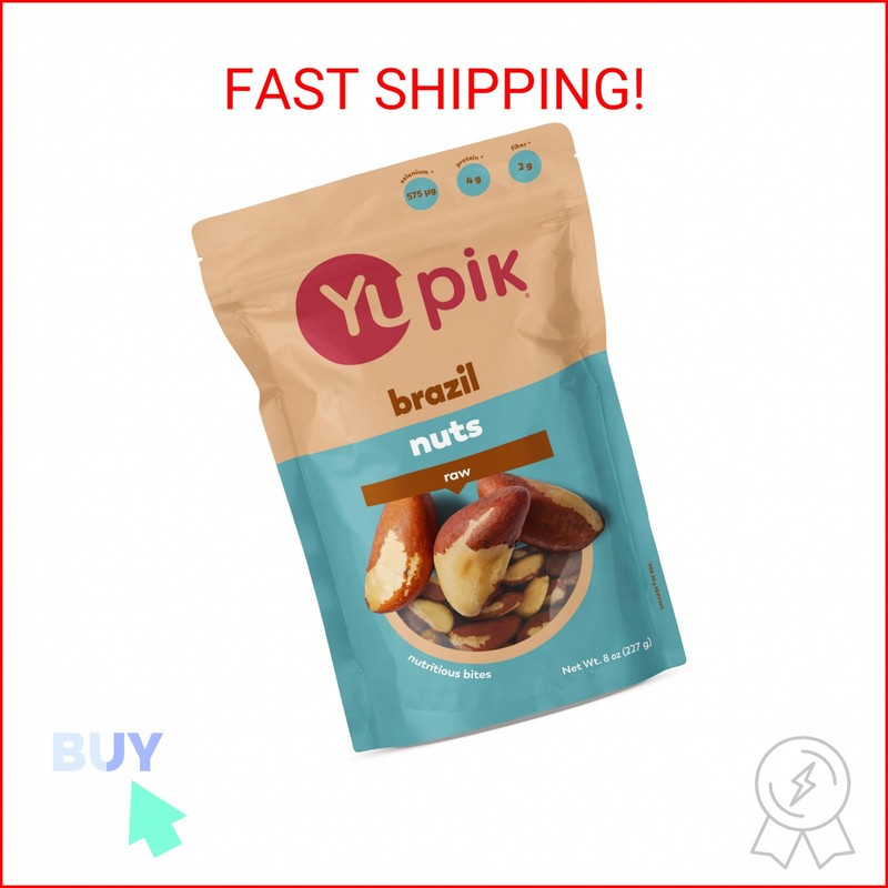 Yupik Raw Brazil Nuts, 8 Oz, Gluten-Free, Kosher, Shelled, Unsalted, Unroasted,