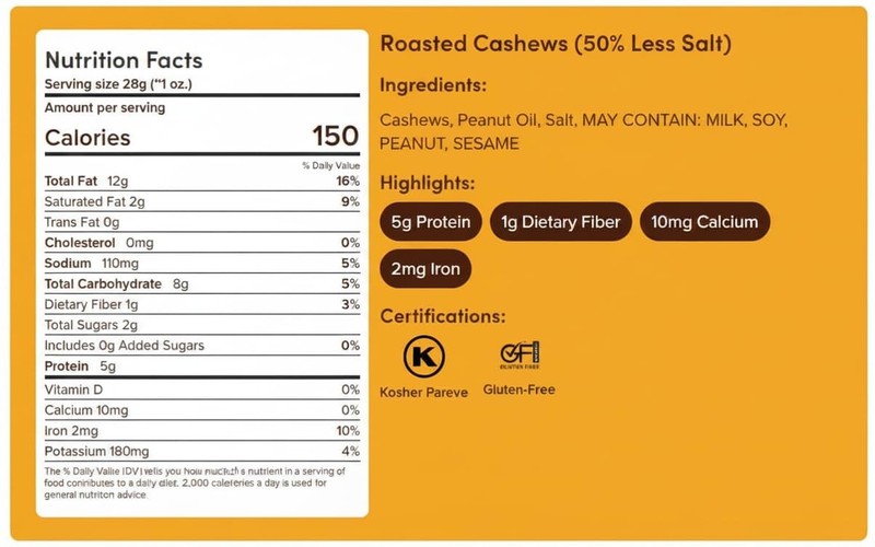 Nuts.com – Roasted Cashews Lightly Salted — Creamy & Savory Flavor Healthy Sn... gallery
