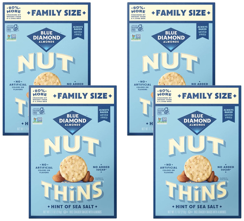 Nut-Thins Gluten Free Cracker Crisps, Hint Of Sea Salt, Family Size, Sea Salt, 7