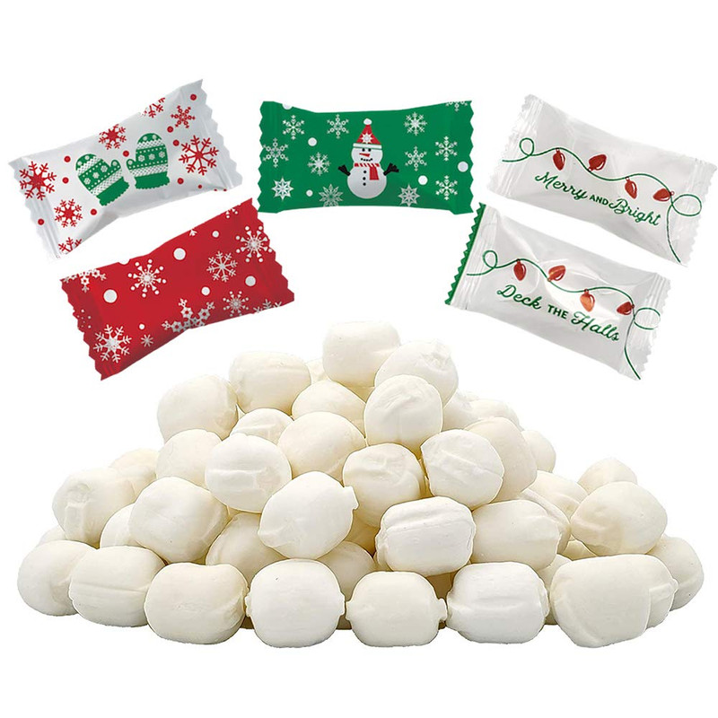 Merry & Bright Holiday Buttermints, Mint Candies, After Dinner Mints, Fat-Free,