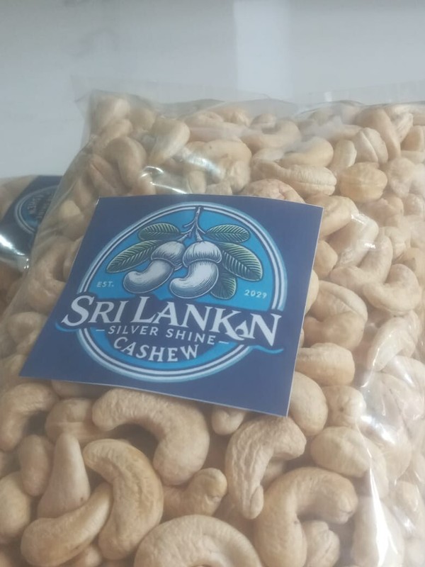 Srilankan Silver Shine Crunchy 100% Natural Organic Pure Ovend Cashew Nuts 500G