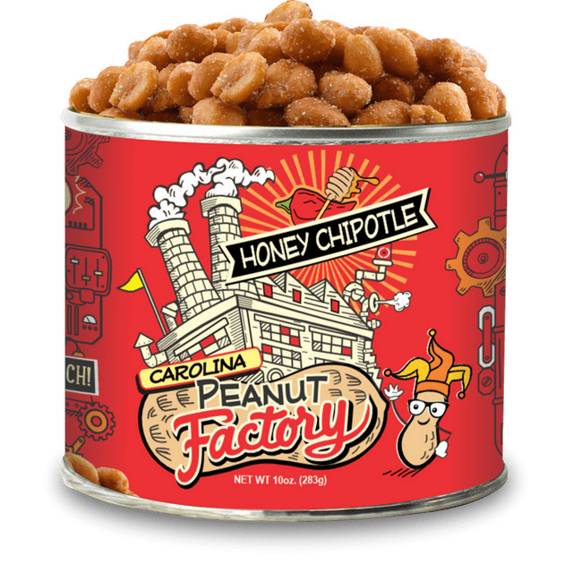 2 Pack - Carolina Peanut Factory Honey Chipotle Flavored Gourmet Peanuts - 10oz
