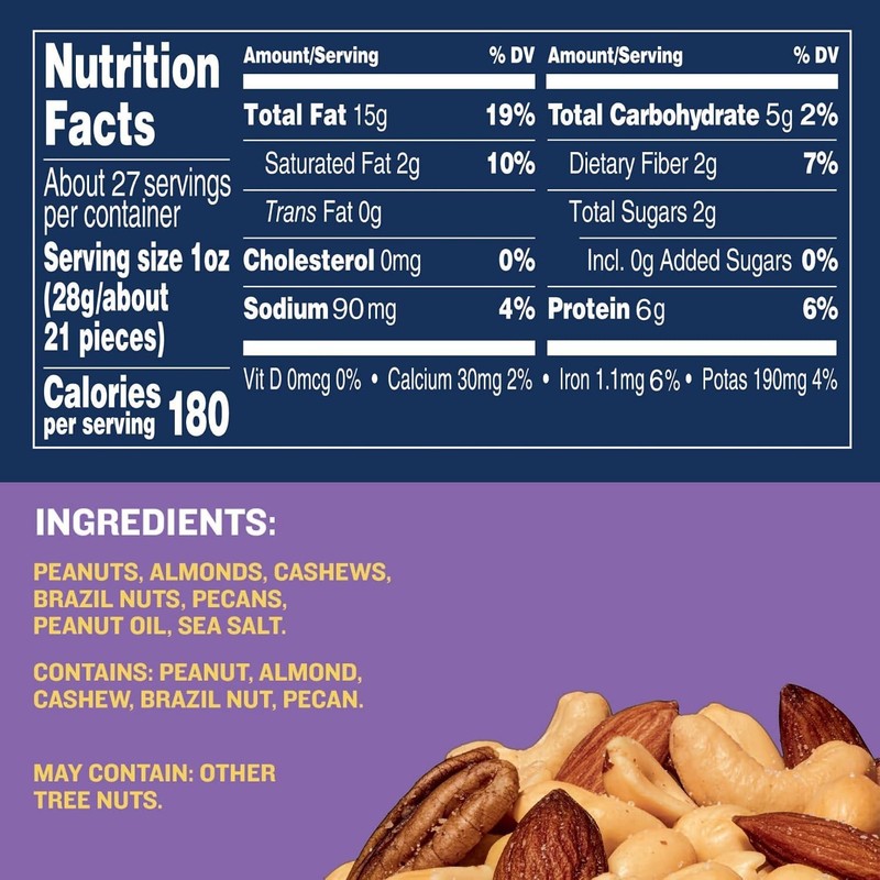 Delicious 27 oz Resealable Jar of Kosher Salted Mixed Nuts - Protein Packed gallery