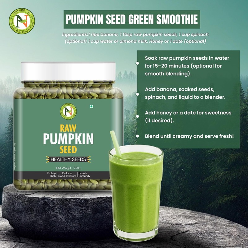 NatureVit Pumpkin Seeds 250g | Raw, Protein-Rich | Weight Loss & Heart Health gallery