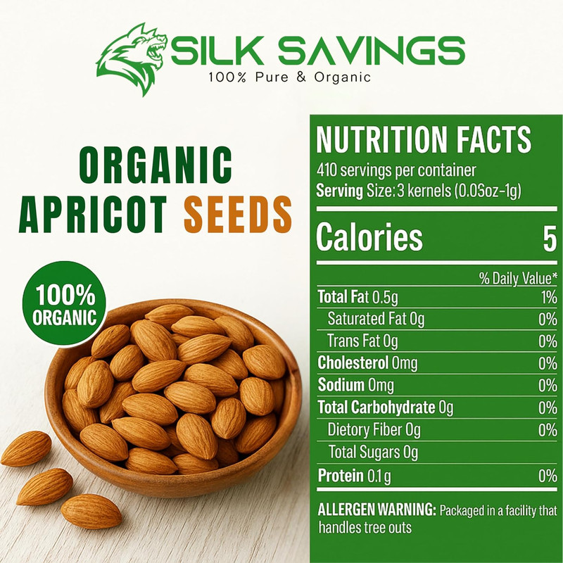 USDA Organic Bitter Apricot Kernels(1Lb) 16Oz, Natural Raw Bitter Apricot Seeds, gallery