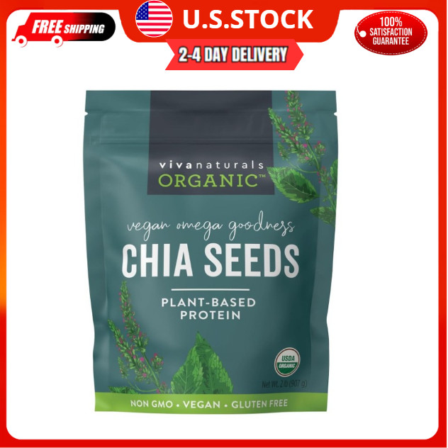 Viva Naturals chia seeds 2 lbs | omega3, protein | smoothies, salads