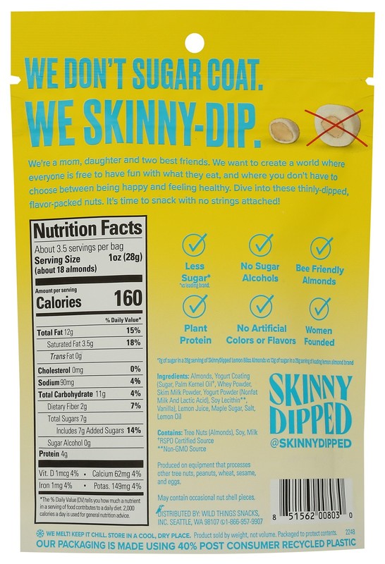 Skinnydipped Lemon Bliss Thinly Dipped Almonds 3.5 Oz Snack 10 Pack gallery