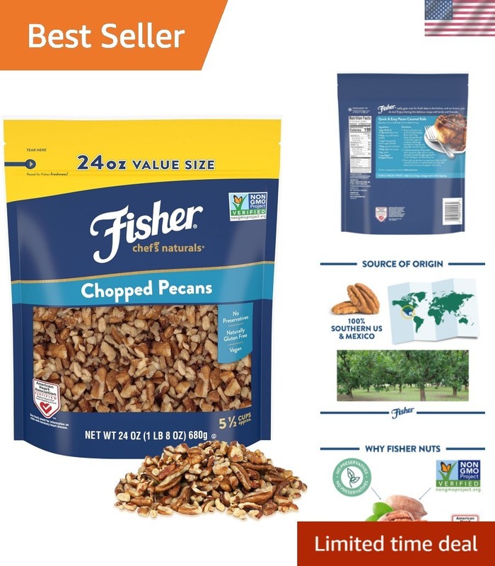 Versatile 24 oz Unsalted Chopped Pecans – Perfect for Cooking, Baking & Snacking