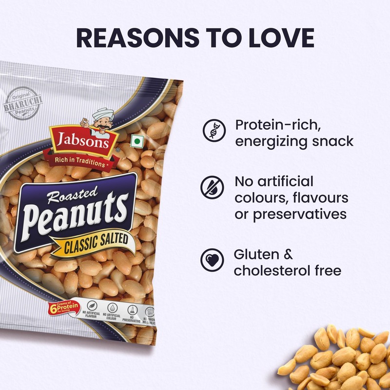 Jabsons Roasted Peanuts 6x160g | Classic Salted Moongfali | Gluten-Free Snack gallery
