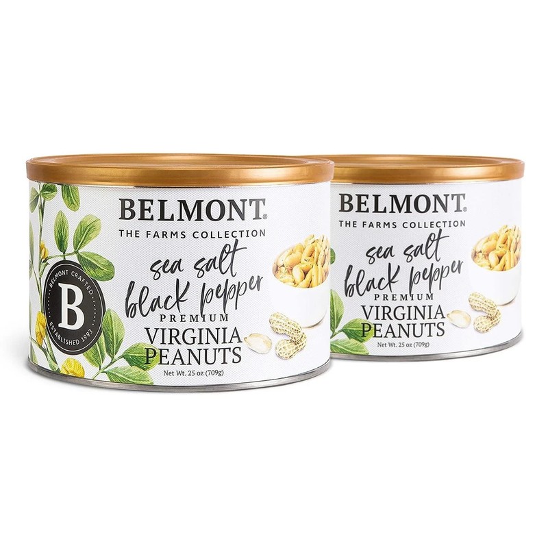 Belmont Peanuts Gourmet Sea Salt and Black Pepper Flavored Virginia Peanuts, …