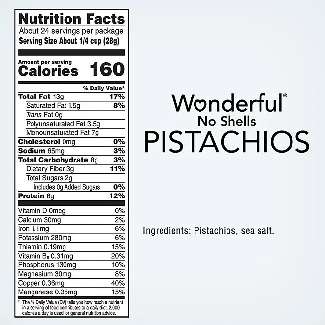 2 Pack Wonderful Lightly Salted Pistachios, No Shells, 24 oz. FREE SHIPPING gallery
