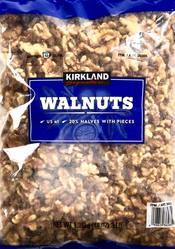 Kirkland USA Walnuts Halves & Pieces 48 oz. (3 pounds) 1.36 Kg. 12 Cups Baking