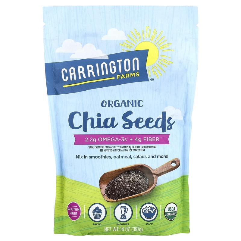 Organic Chia Seeds 14 oz 397g Superfood Omega 3 Fiber Non GMO Gluten Free