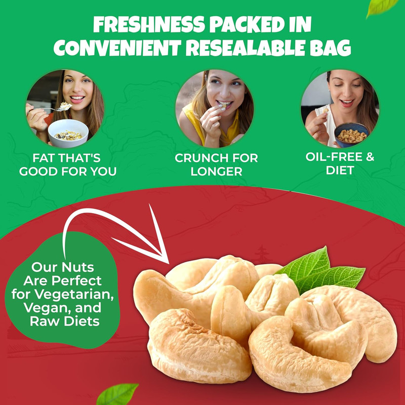 Dry Roasted Unsalted Cashews 4 Lbs – Premium Quality Kosher Dry Roasted Cashews gallery
