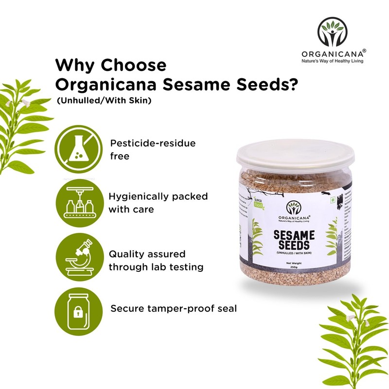 Organicana White Sesame Seeds 250g | 100% Clean & Natural | Everyday Cooking gallery