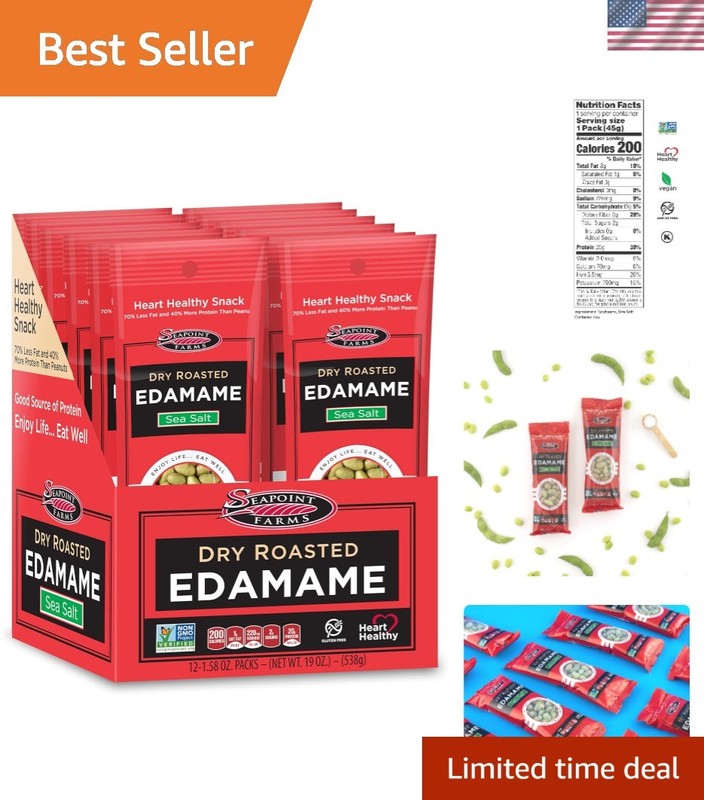 Dry Roasted Crunchy Edamame, Plant Based Snack, 20g Protein, 2 Ingredients, 0…