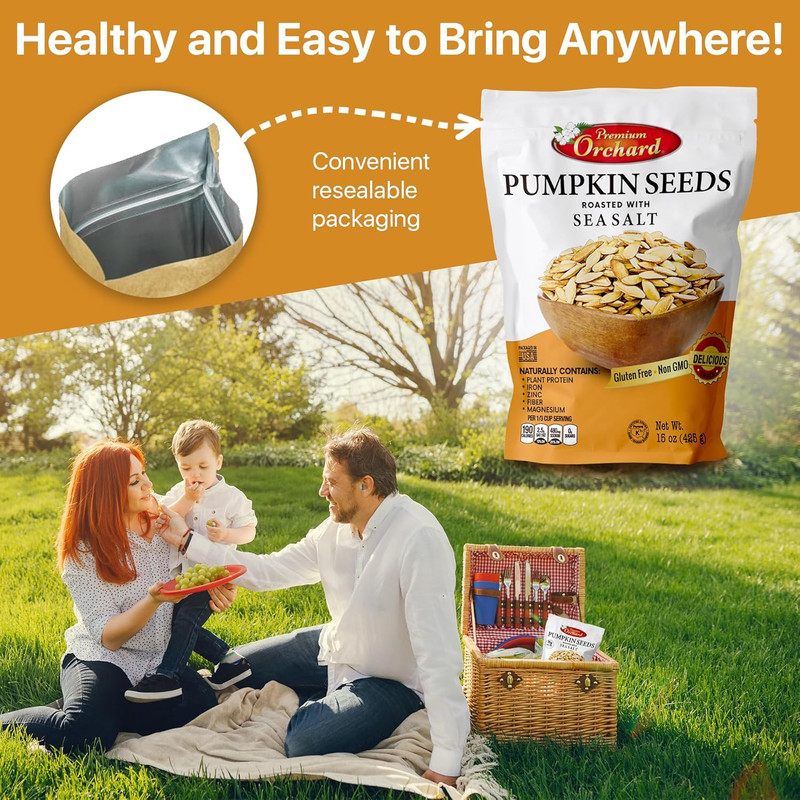 ROASTED PUMPKIN SEEDS to Eat in Shell by Premium Orchards MIXED NUTS - Salted W gallery