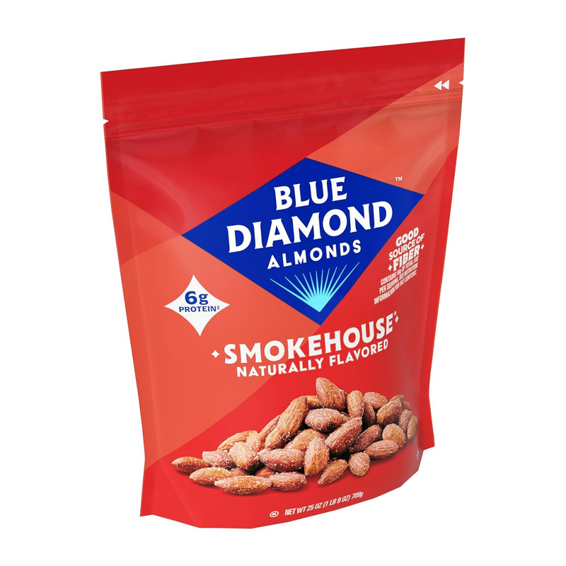 Blue Diamond Almonds, Smokehouse Flavored Snack Nuts, Plant-Based Protein and Fi gallery