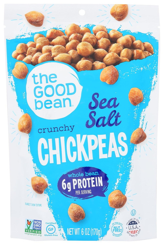 Good Bean Sea Salt Crunchy Chickpeas Gluten Free Snack 6 Ounce Pack