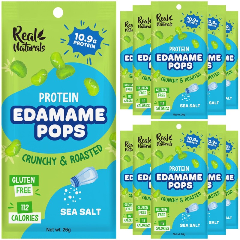Crunchy roasted Edamame Beans snack (10 Pack sea salt) high Protein snack dry…